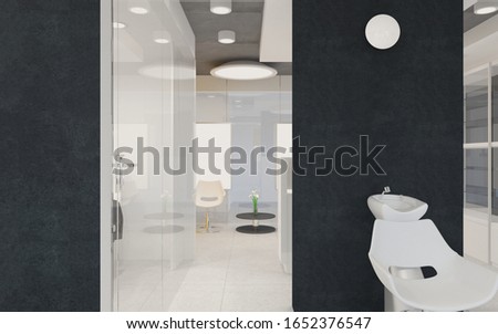 beauty saloon, interior visualization, 3D illustration