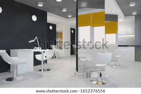 beauty saloon, interior visualization, 3D illustration