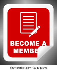 Become A Member Icon Means Join Up 3d Illustration