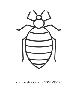 Bed Bug Linear Icon. Insect Pest. Thin Line Illustration. Human Parasite. Contour Symbol. Raster Isolated Outline Drawing