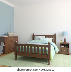 Bedroom For Boy. 3d Render.