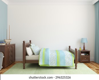 Bedroom For Boy. 3d Render.