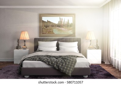 Bedroom Interior 3d Illustration Stock Illustration 580711057 