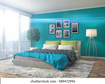 Bedroom interior. 3d illustration