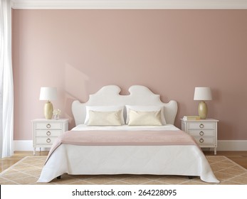 Bedroom interior. Provence. 3d render.