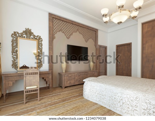 Bedroom Middle Eastern Arabian Style Luxurious Stock Image