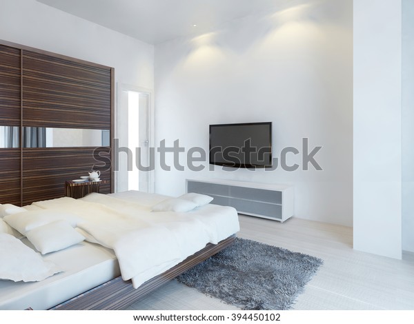 Bedroom Tv Media Console Large Sliding Stock Image Download Now