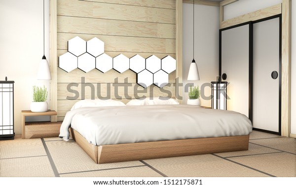 Bedroom Zen Interior Design Tatami Mat Stock Illustration 1512175871