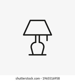 Bedside Lamp Icon. Bedroom Light, Table Lamp Symbol.