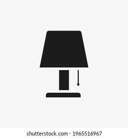 Bedside Lamp Icon. Bedroom Light, Table Lamp Symbol.