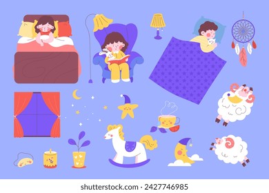 Bedtime icons in hand drawn design - Powered by Shutterstock