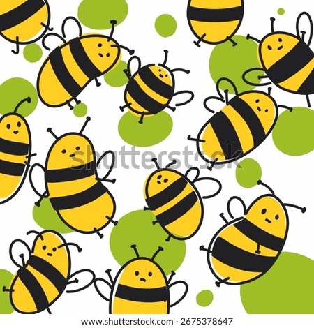 Bee pattern cheerfull pattern cartoon bees illustration