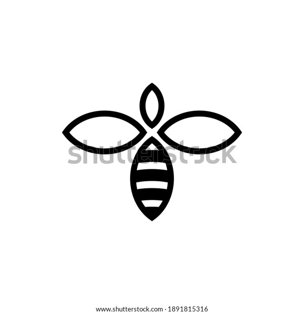 Bee Symbol Graphic Design Simple Clean Stock Illustration 1891815316