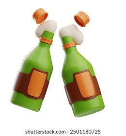 Beer Bottle Cheers oktoberfest object illustration 3D - Powered by Shutterstock