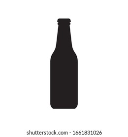 Beer Bottle Icon. Alcohol Drink Silhouette. 