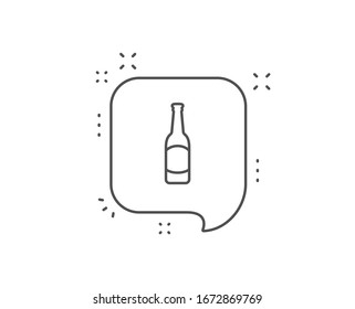 Champagne Bottle Line Icon Chat Bubble Stock Vector Royalty Free