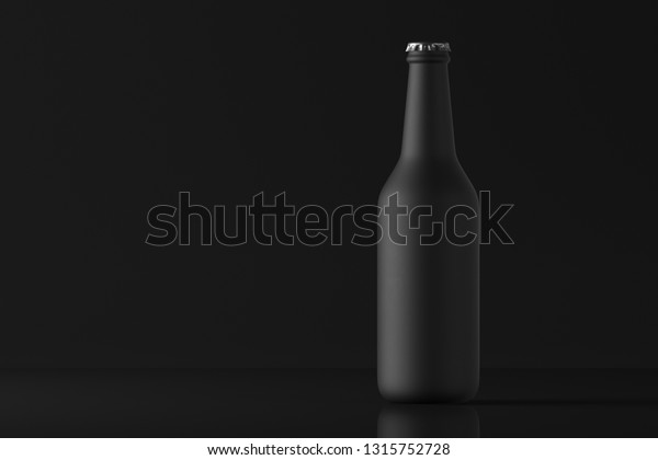 Download Beer Bottle Matte Black On Dark Stock Illustration 1315752728