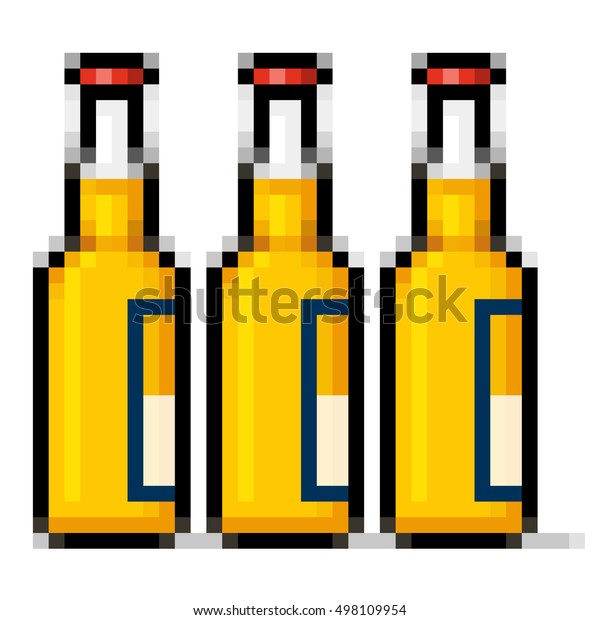 Beer Bottles Pixel Art On White Stock Illustration 498109954 | Shutterstock