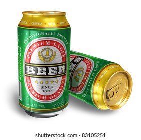 Beer Cans Isolated On White Background