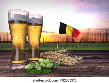 Beer Consumption In Belgium. 3D Render