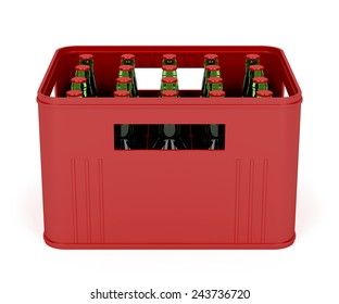 Beer crate on white background 