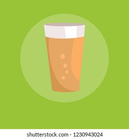 Beer festival poster with white inscription below. Isolated raster illustration of full conical pint glass against green background - Powered by Shutterstock