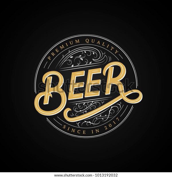 Beer Hand Written Logo Label Badge Stock Illustration 1013192032 ...