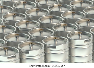 Beer Metallic Kegs, Top View