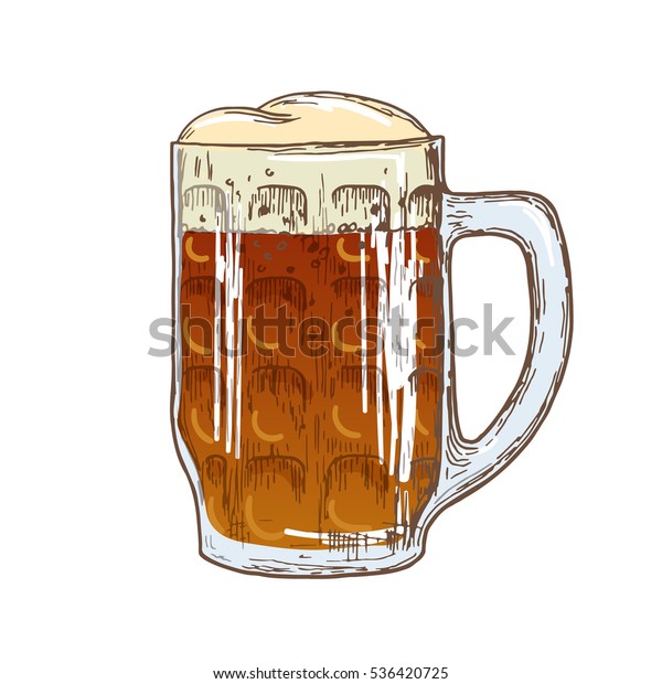 Beer Mug On White Background Colorful Stock Illustration 536420725