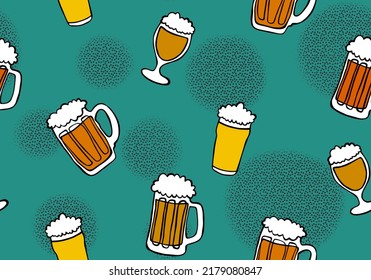 Beer seamless octoberfest pattern for wrapping paper and menu and clothes print and accessories and notebooks and festive  - Powered by Shutterstock