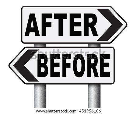 before after comparison make a change for the better  3D illustration, isolated, on white

