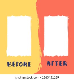 Before And After Template. Comparison Banner With Copy Space. 