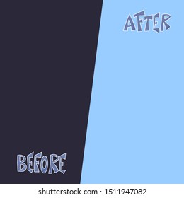 Before And After Template Screen. Comparison Concept Handdrawn Text. Progress Screen.