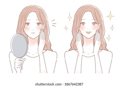 女性 イラスト しわ Stock Illustrations Images Vectors Shutterstock