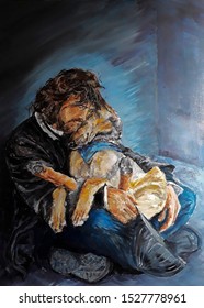 Beggar Face Jesus Dog On Street Stock Illustration 1527778961 ...