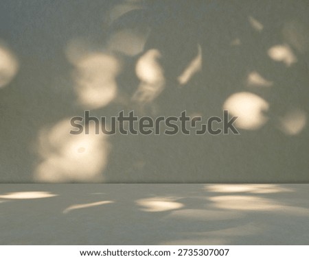 Begie background wall floor with shadow flower gradient peach color backdrop, minimal podium stage loft for presentation product, empty mockup stand interior