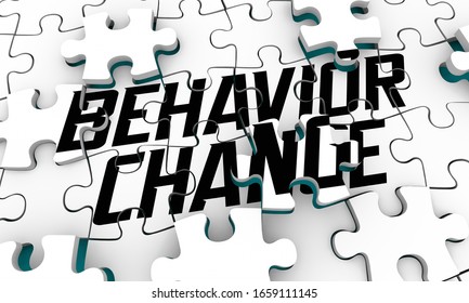 Behavior Change Influence New Outcome Puzzle 3d Illustration