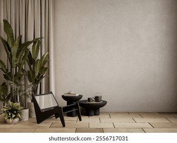 
Beige gray interior and