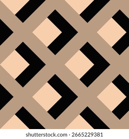 Beige seamless pattern diagonal grid lattice visual depth effect surface background tan creamy ecru sandy buff camel oatmeal color