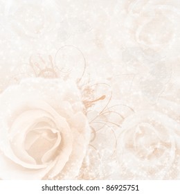 beige wedding background with roses