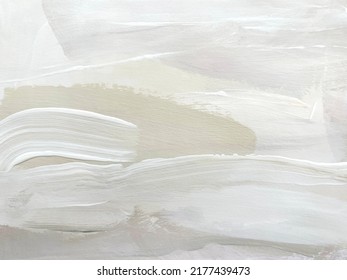 Beige And White Landscape Artwork. Modern Contemporary Art. 