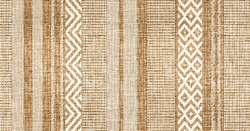 Beige,brown, Yellow Colored Modern Retro Vertical Stripes On Natural Linen Textures Background With Vintage Effect . Lines Grunge Pattern For Linen, Fabric, Wallpaper. Trendy Illustration  Background