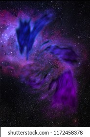 Being shone nebula. 3D rendering