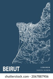 Beirut - Lebanon Blueprint City Map is one of the coolest city map designs for you. This is a print-ready graphic. Use for Printable products