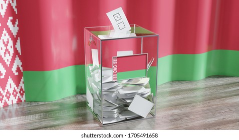 Belarus - Ballot Box - Voting, Election Concept - 3D Illustration