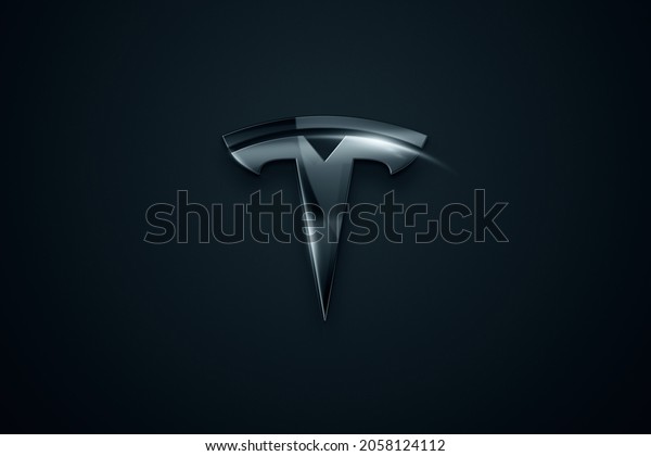 Belarus, October 15, 2021: Tesla
company logo on a dark background. Tesla invests in cryptocurrency.
Black and silver Tesla logo. 3D illustration, 3D
render
