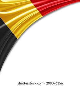 Belgium  flag of silk with copyspace for your text or images and white background