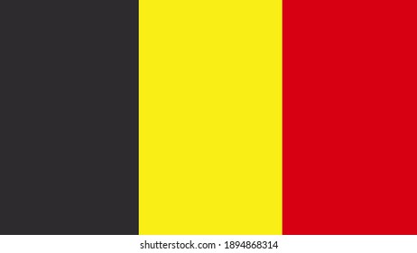 Belgium flag in tree colors black, yellow, red