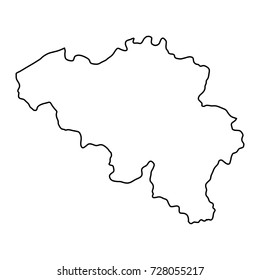 Belgium Map Black Contour Curves Illustration Stock Illustration ...