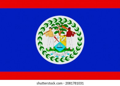 Belize  flag. BZ national goverment symbol. State banner of capital  Belmopan  city. Belize  patriotism logo. Nation independence day BLZ. Flag with colored tiles texture. 2D Image